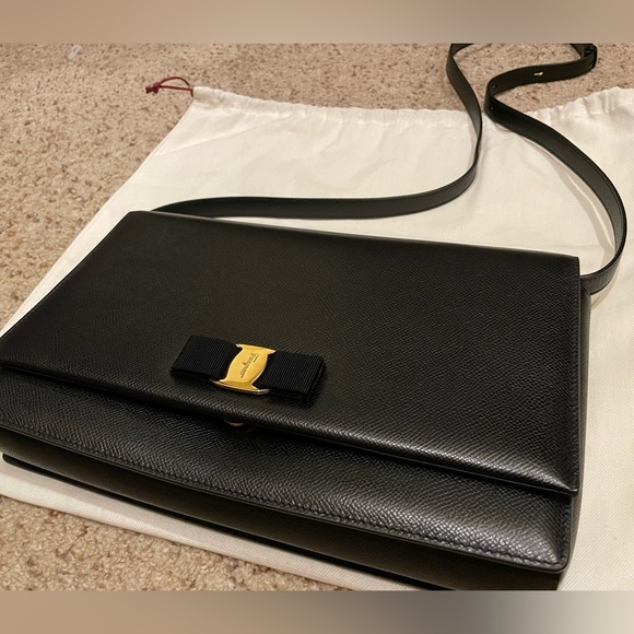 Salvatore Ferragamo Ginny Oscore Black leather bag, NWT - Picture 8 of 10